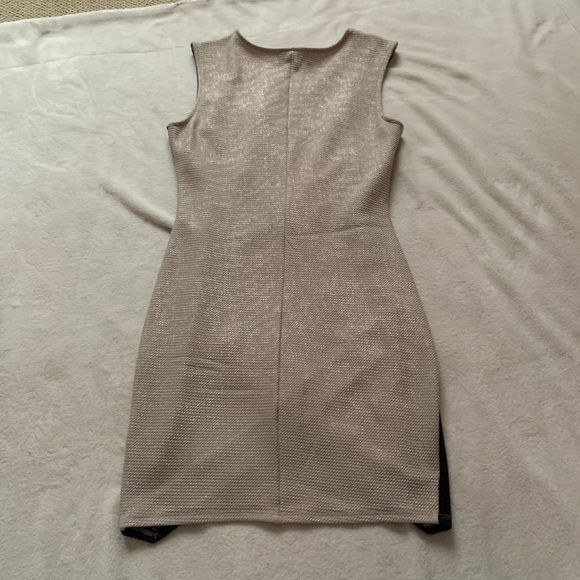 The Vintage Shop Fancy Gold & Black Bodycon Mini Dress Size M - Picture 2 of 3